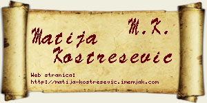 Matija Kostrešević vizit kartica